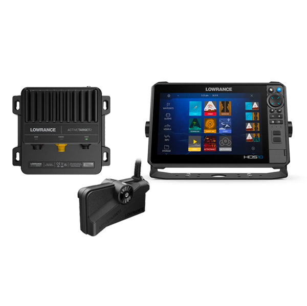 live sonar fish finders Lowrance HDS® PRO 10 + ActiveTarget™ 2 Live Sonar Transducer System