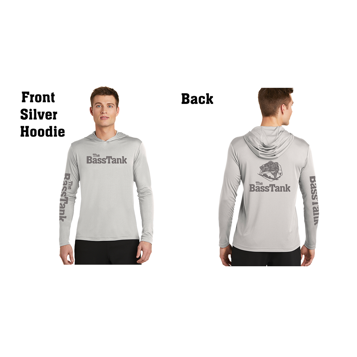The Bass Tank® Dri-Fit Sun Hoodie - Silver