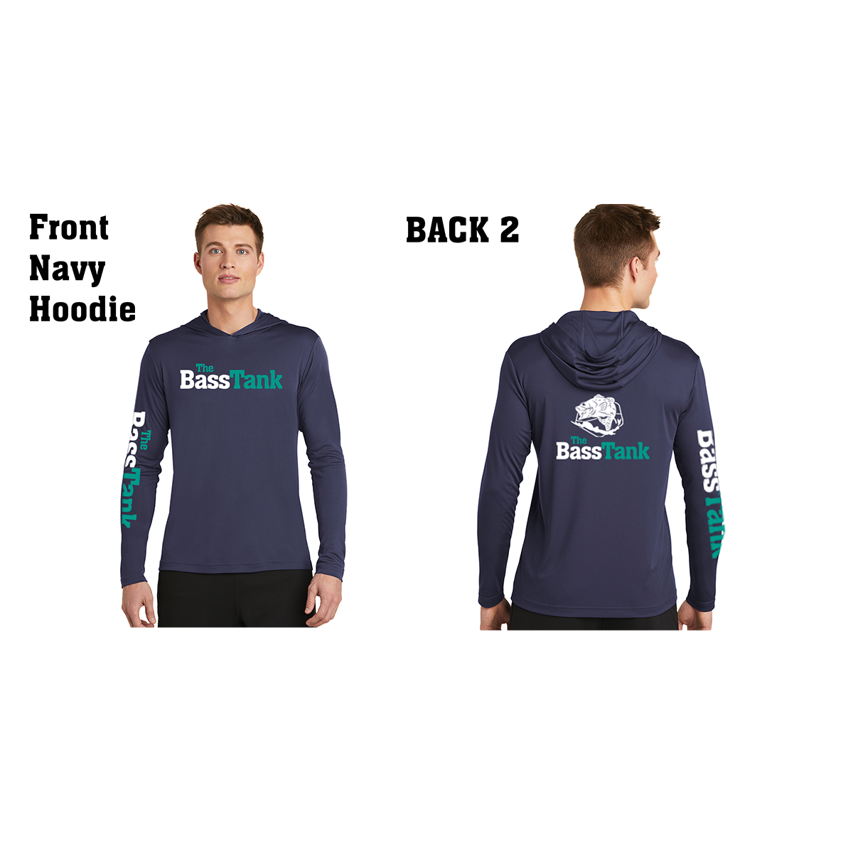 The Bass Tank® Dri-Fit Sun Hoodie - Navy Blue
