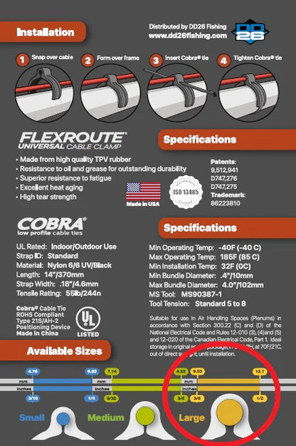 DD26 Fishing FLEXROUTE CABLE CLAMP KIT - 8 Pack