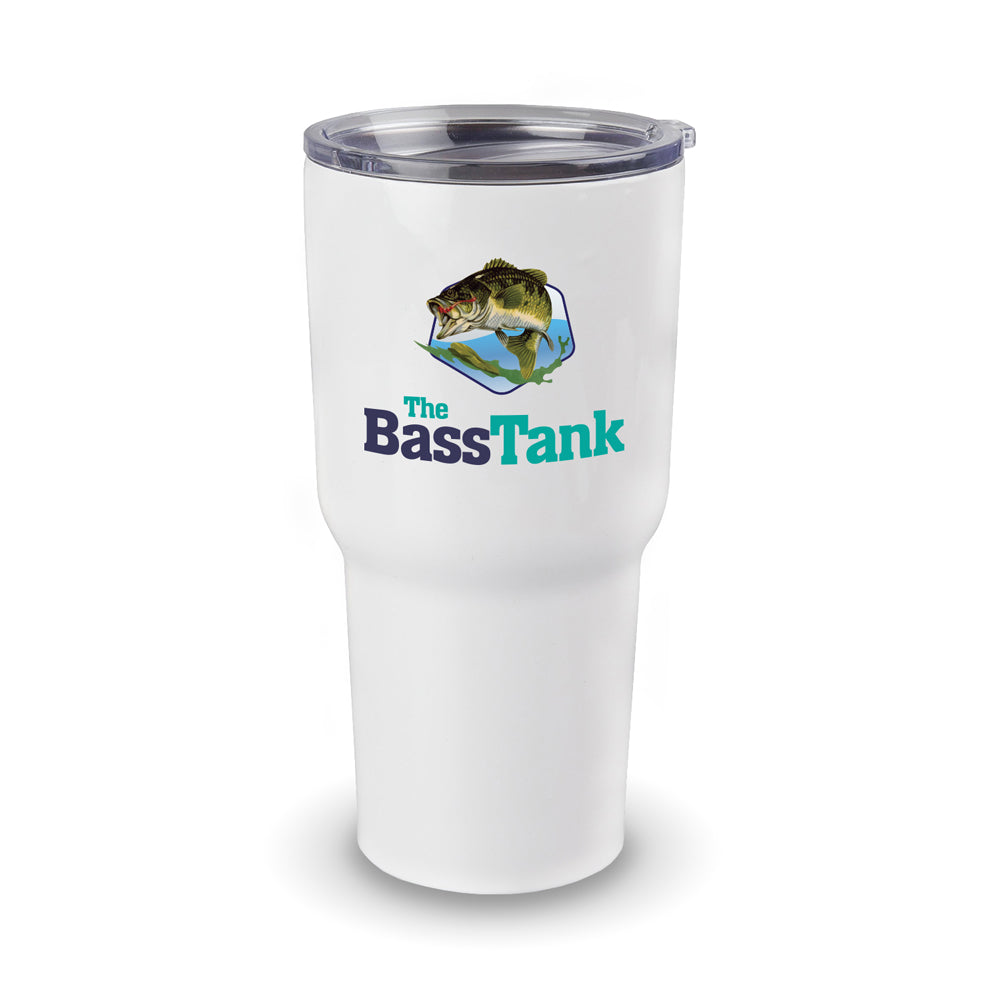 The Bass Tank® 30oz Fishing Tumbler - White