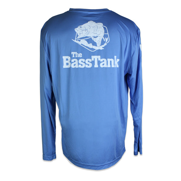The Bass Tank® Long Sleeve Performance Fishing Shirt - Blue